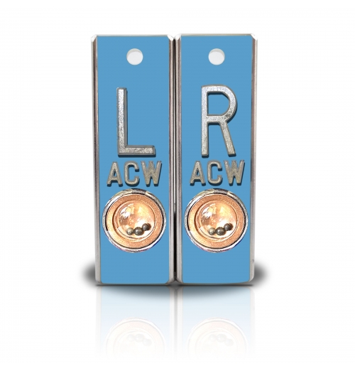 Aluminum Position Indicator X Ray Markers- Ice Blue Solid Color